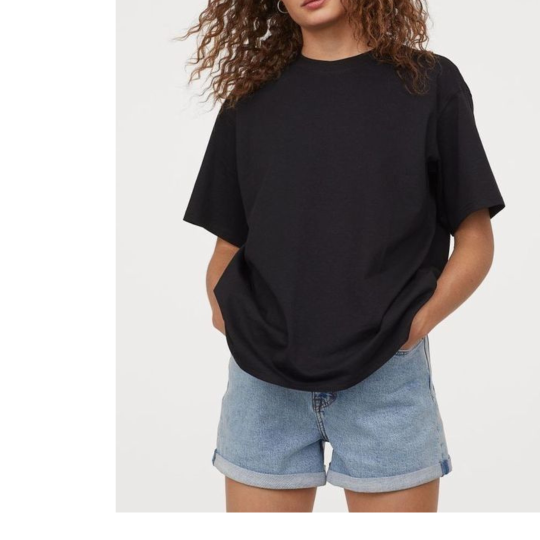 Women's Black Oversized T-Shirt